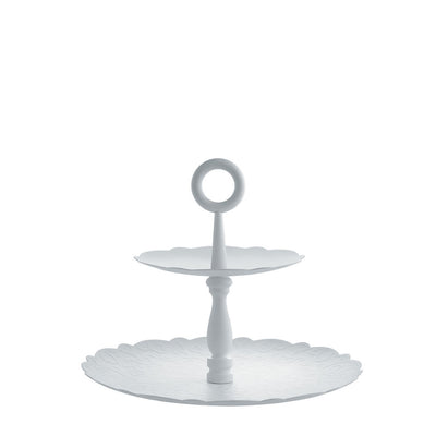 Dressed Two-Tiered Cake Stand by Alessi Cake Stand Alessi White