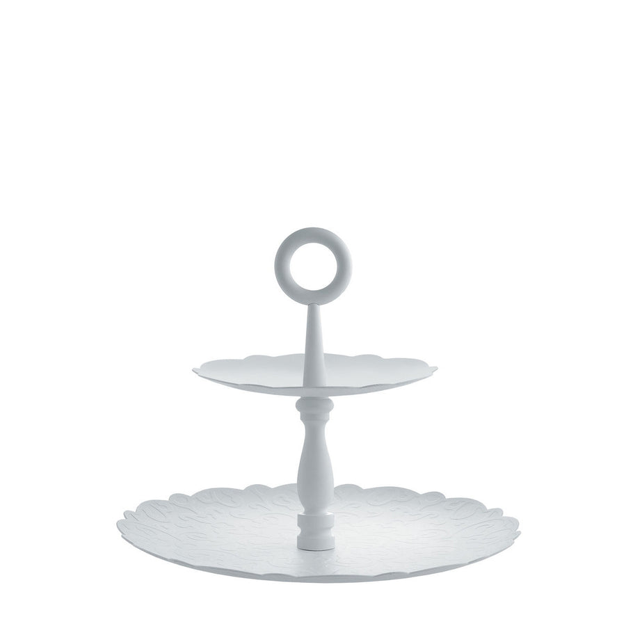 Dressed Two-Tiered Cake Stand by Alessi Cake Stand Alessi White  