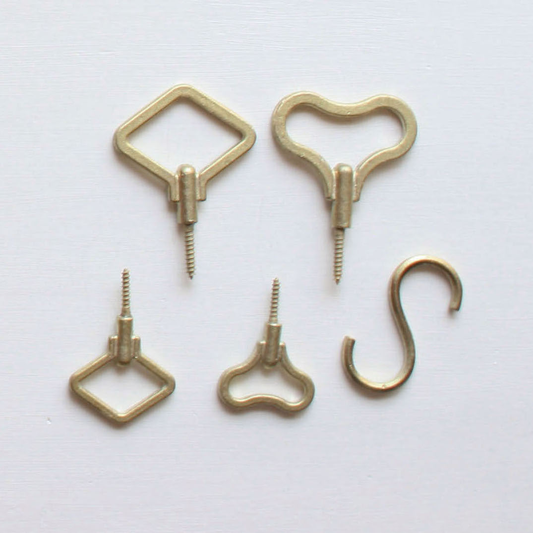 Zenmai Brass Wall Hook, Set of 2, by Futagami